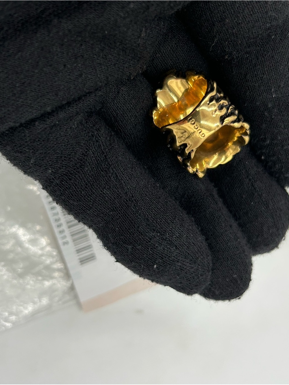 Unisex Gucci Lion Head Ring in Antique Gold finish size 5, made in Italy - Picture 5 of 10
